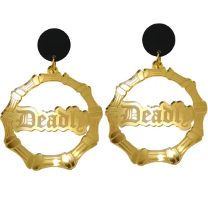 Earrings^Haus Of Dizzy 'Deadly' Bamboo Hoops