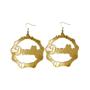 Earrings^Haus Of Dizzy 'Deadly' Bamboo Hoops