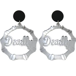 Earrings^Haus Of Dizzy 'Deadly' Bamboo Hoops