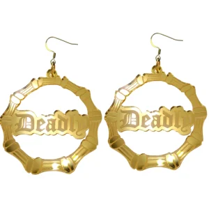 Earrings^Haus Of Dizzy 'Deadly' Bamboo Hoops