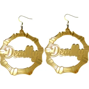 Earrings^Haus Of Dizzy 'Deadly' Bamboo Hoops