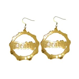 Earrings^Haus Of Dizzy 'Deadly' Bamboo Hoops