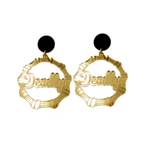 Earrings^Haus Of Dizzy 'Deadly' Bamboo Hoops