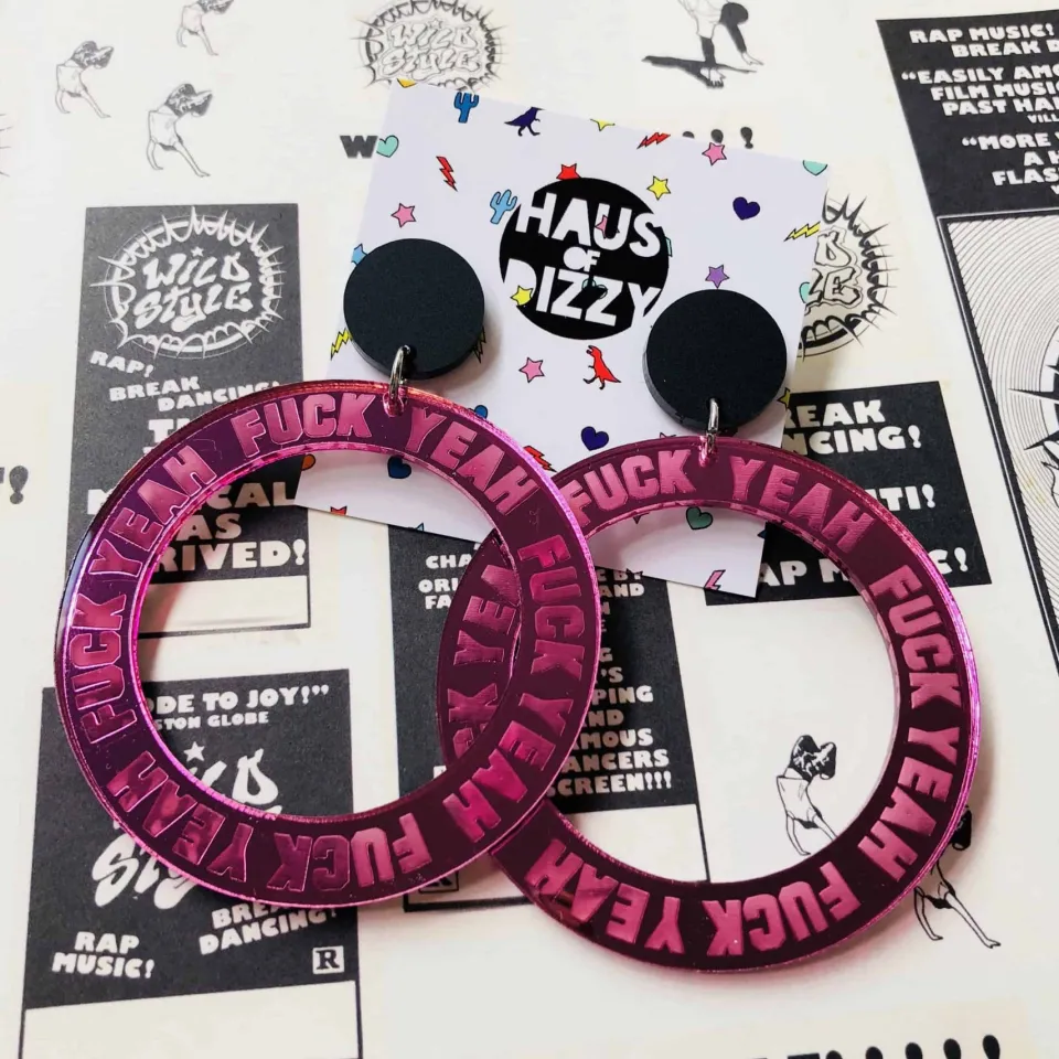 haus_of_dizzy_fck_yeahhh__1.webp Earrings^Haus Of Dizzy 'F*CK YEAHHH' HOOPS