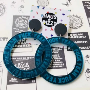 Earrings^Haus Of Dizzy 'F*CK YEAHHH' HOOPS
