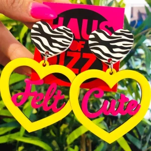 Earrings^Haus Of Dizzy 'Felt Cute' Heart Earrings