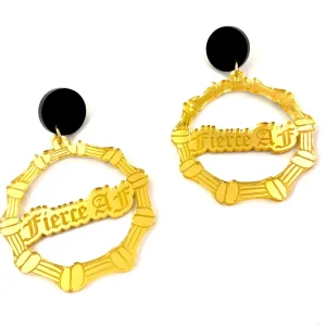 Bamboo Hoops | Earrings^Haus Of Dizzy 'Fierce AF' Bamboo Hoops