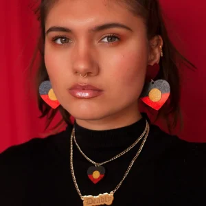 Earrings^Haus Of Dizzy 'First Nations Pride' Glitter Heart Earrings