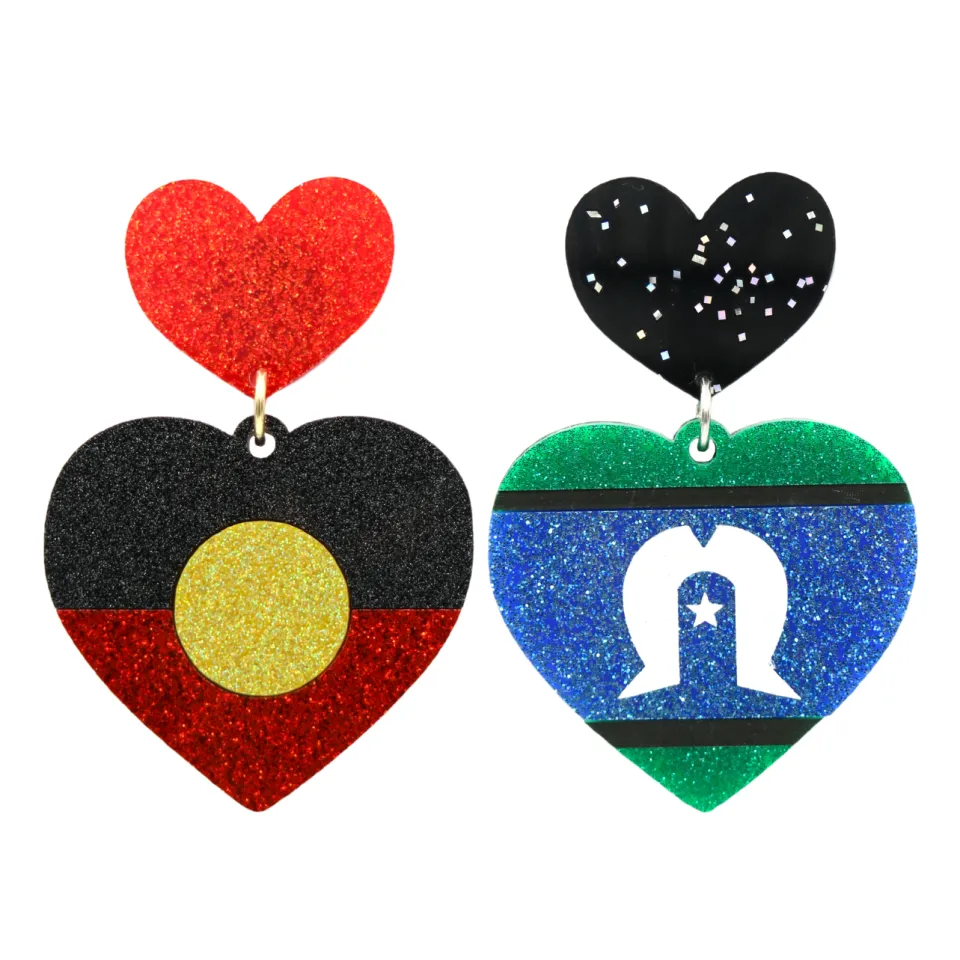 haus_of_dizzy_first_natio_11.webp Earrings^Haus Of Dizzy 'First Nations Pride' Glitter Heart Earrings