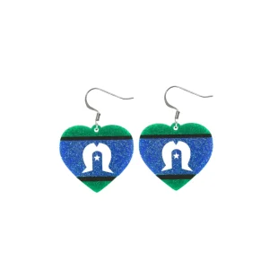 Earrings^Haus Of Dizzy 'First Nations Pride' Glitter Heart Earrings