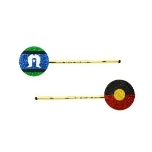Hair Accessories^Haus Of Dizzy 'First Nations Pride' Mirror Flag Hair Pins ✊?✊?✊?✊?✊?