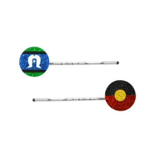 Hair Accessories^Haus Of Dizzy 'First Nations Pride' Mirror Flag Hair Pins ✊?✊?✊?✊?✊?
