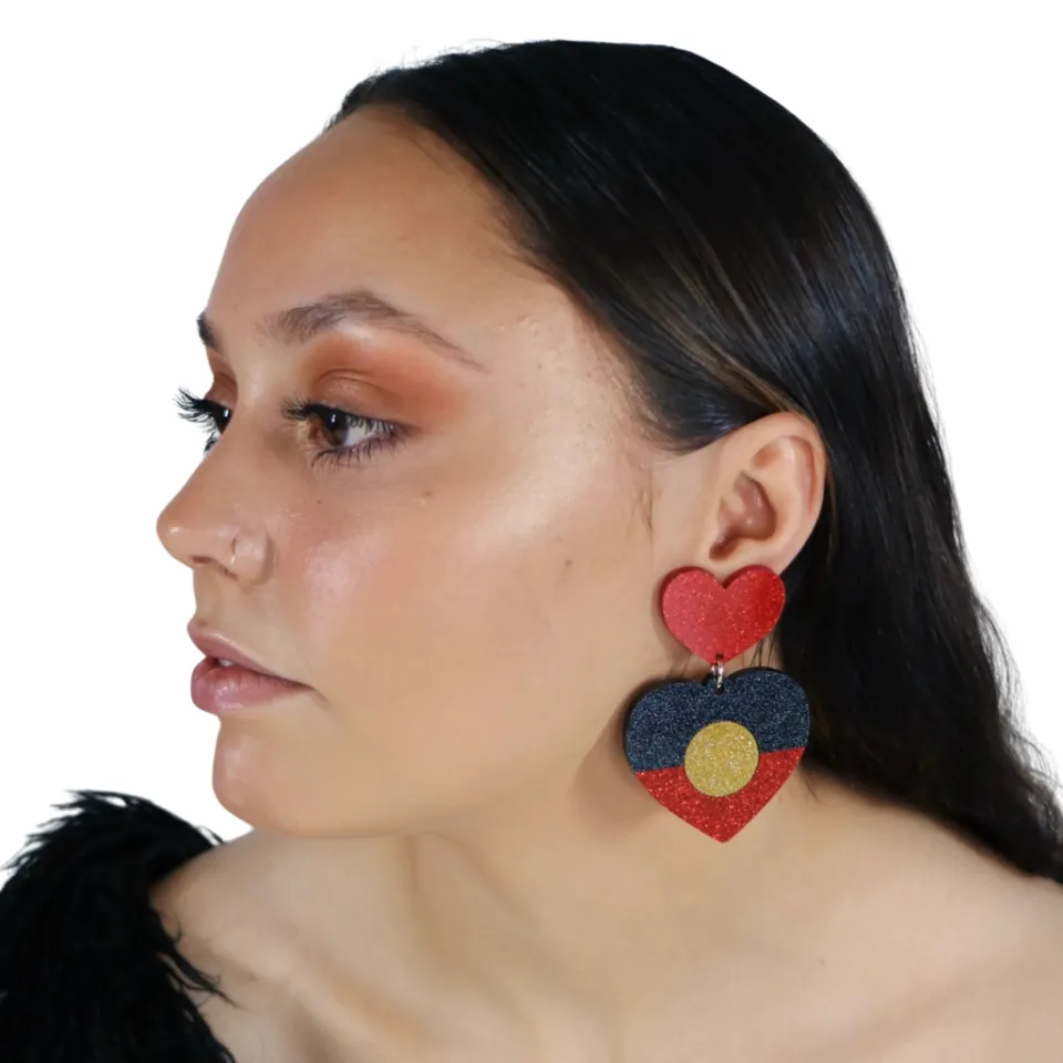 haus_of_dizzy_first_natio_3-1.webp Earrings^Haus Of Dizzy 'First Nations Pride' Glitter Heart Earrings