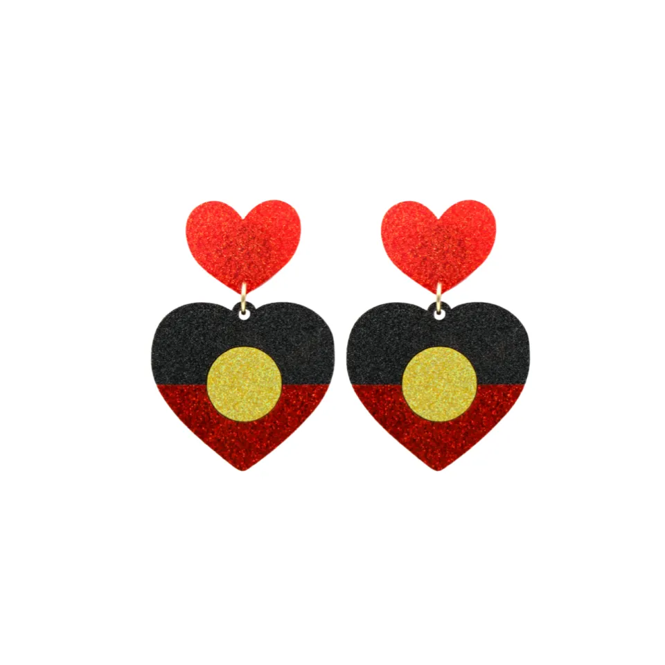 haus_of_dizzy_first_natio_6.webp Earrings^Haus Of Dizzy 'First Nations Pride' Glitter Heart Earrings