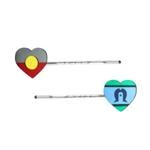 Hair Accessories^Haus Of Dizzy 'First Nations Pride' Mirror Flag Hair Pins ✊?✊?✊?✊?✊?