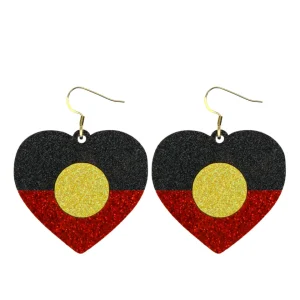 Earrings^Haus Of Dizzy 'First Nations Pride' Glitter Heart Earrings