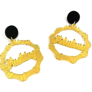 Bamboo Hoops | Earrings^Haus Of Dizzy 'Fucking Fabulous' Bamboo Hoops