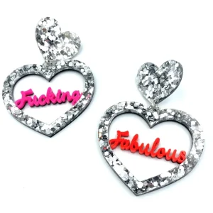 Earrings^Haus Of Dizzy 'Fucking Fabulous' Heart Earrings