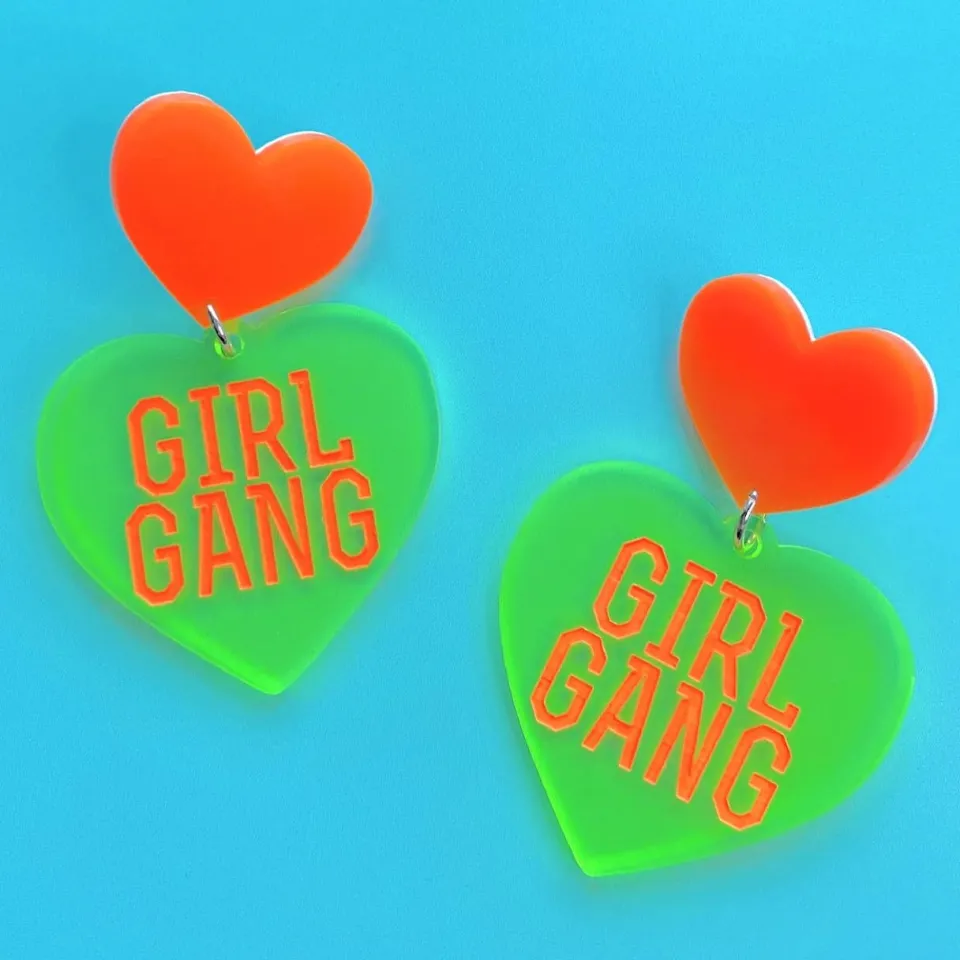 haus_of_dizzy_girl_gang_n_0.webp Earrings^Haus Of Dizzy 'Girl Gang' Neon Heart Earrings