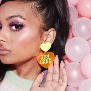 Earrings^Haus Of Dizzy 'Girl Gang' Neon Heart Earrings