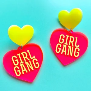 Earrings^Haus Of Dizzy 'Girl Gang' Neon Heart Earrings