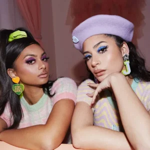 Earrings^Haus Of Dizzy 'Girl Gang' Neon Heart Earrings