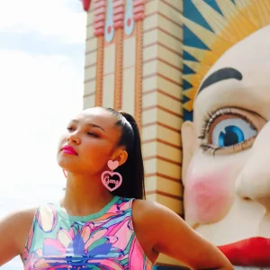 Earrings^Haus Of Dizzy 'Girl Gang' Pink Heart Earrings