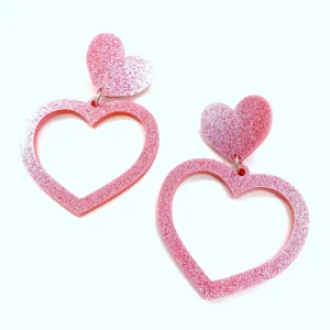Barbie Hearts | Earrings^Haus Of Dizzy Glitter Barbie Heart Earrings