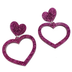 Barbie Hearts | Earrings^Haus Of Dizzy Glitter Barbie Heart Earrings