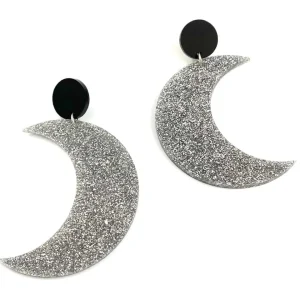 Earrings^Haus Of Dizzy Glitter Crescent Moon Earrings