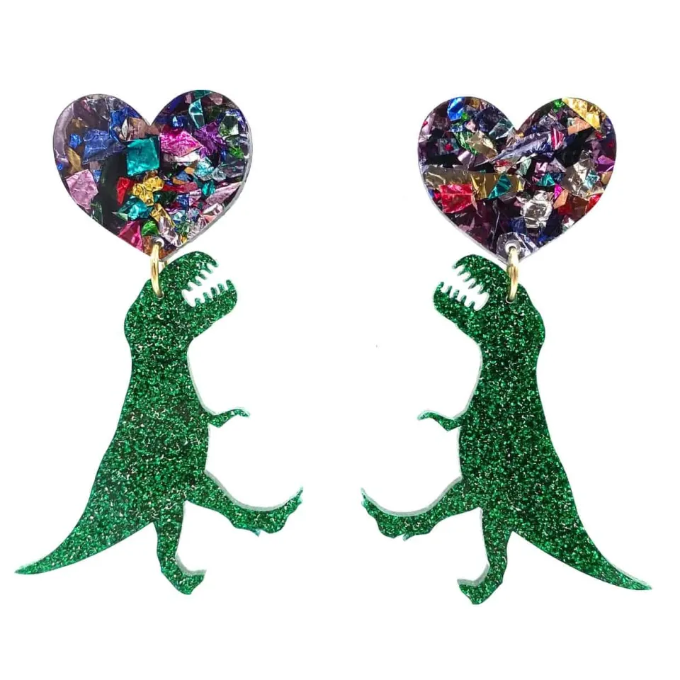haus_of_dizzy_grande_dino_0.webp Earrings^Haus Of Dizzy Grande Dinosaur Earrings