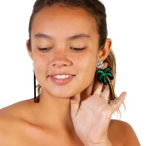 Earrings^Haus Of Dizzy Grande Palm Tree Earrings