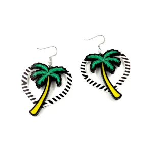 Earrings^Haus Of Dizzy Hawaiian Palm Heart Earrings