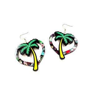Earrings^Haus Of Dizzy Hawaiian Palm Heart Earrings