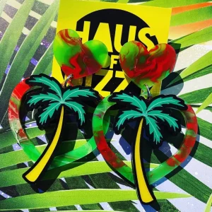 Earrings^Haus Of Dizzy Hawaiian Sunset Heart Earrings