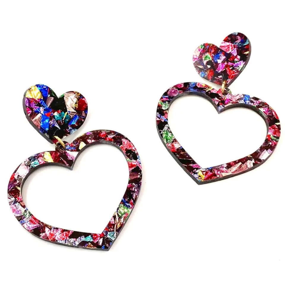 haus_of_dizzy_kaleidoscop_0.webp Earrings^Haus Of Dizzy 'Kaleidoscope' Barbie Heart Earrings