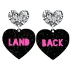 Earrings^Haus Of Dizzy 'Land Back' Black Glitter Heart Earrings
