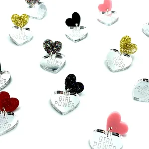 Earrings^Haus Of Dizzy Mini Silver 'Girl Power' Earrings
