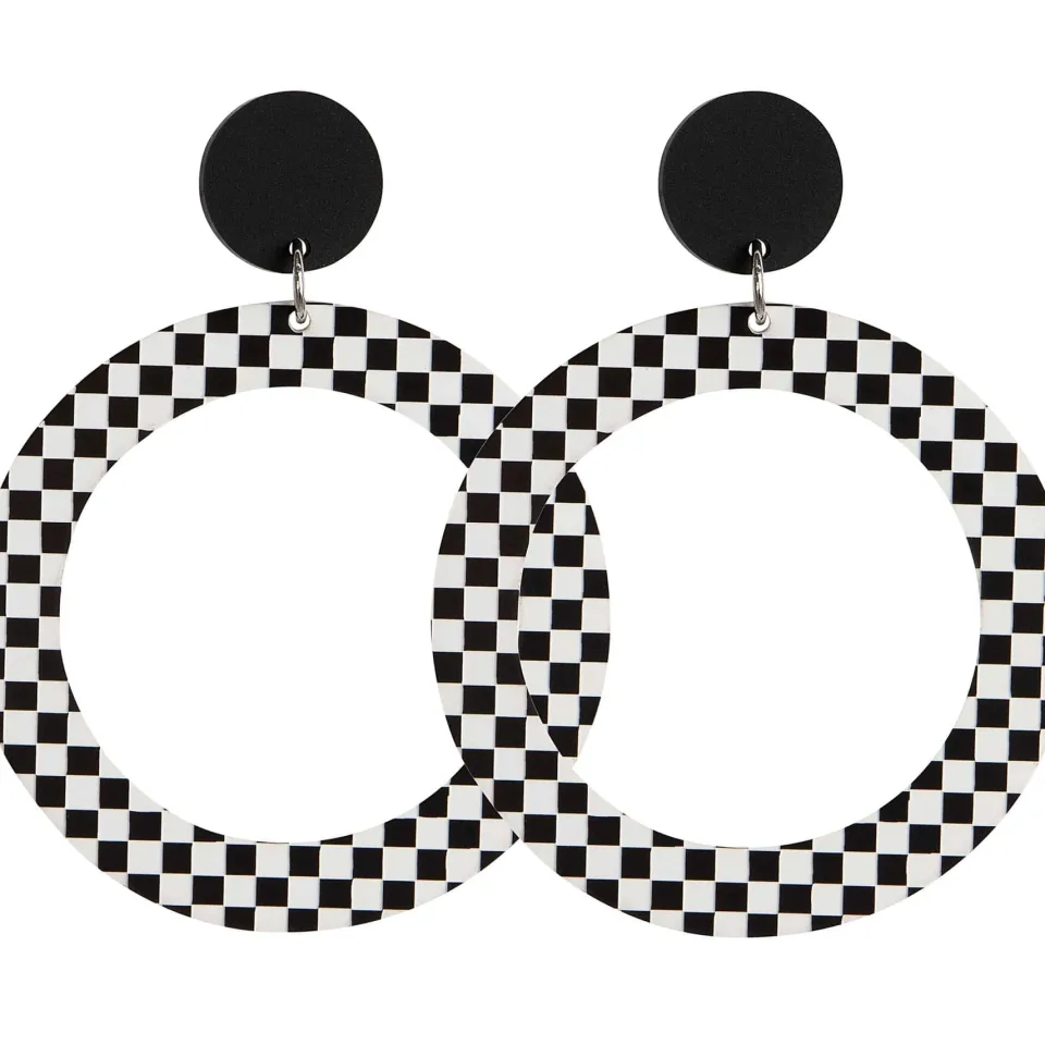 haus_of_dizzy_monochrome__0.webp Earrings^Haus Of Dizzy Monochrome Hoop Earrings