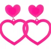 Earrings^Haus Of Dizzy Neon Barbie Heart Earrings