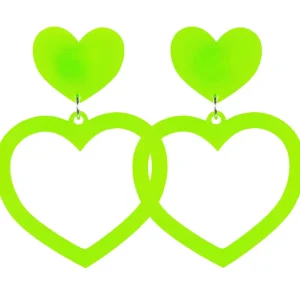 Earrings^Haus Of Dizzy Neon Barbie Heart Earrings