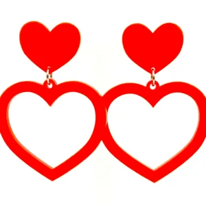 Earrings^Haus Of Dizzy Neon Barbie Heart Earrings