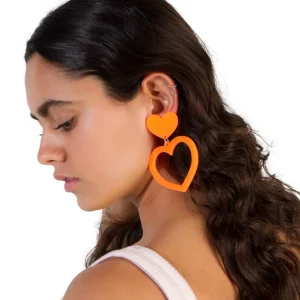 Earrings^Haus Of Dizzy Neon Barbie Heart Earrings