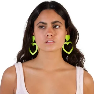 Earrings^Haus Of Dizzy Neon Barbie Heart Earrings