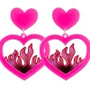Earrings^Haus Of Dizzy Neon Flame Heart Earrings