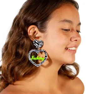 Earrings^Haus Of Dizzy Neon Fucking Fabulous Heart Earrings