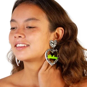 Earrings^Haus Of Dizzy Neon Fucking Fabulous Heart Earrings