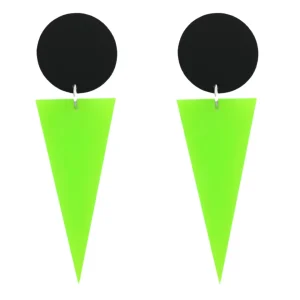 Earrings^Haus Of Dizzy Neon Green Cone Earrings