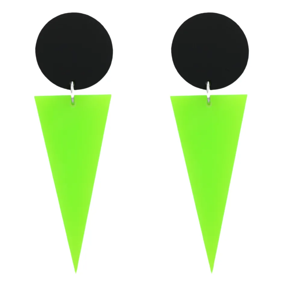 haus_of_dizzy_neon_green__0.webp Earrings^Haus Of Dizzy Neon Green Cone Earrings