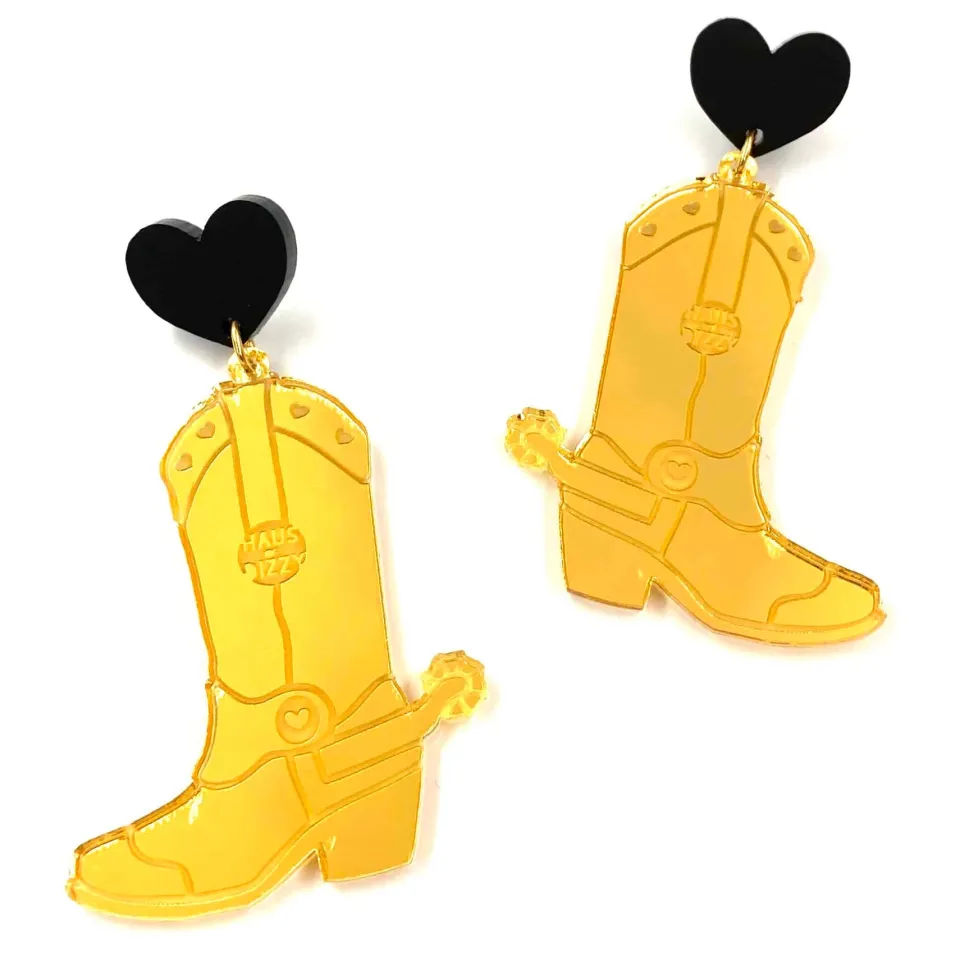 haus_of_dizzy_pony_up_cow_10.webp Earrings^Haus Of Dizzy 'Pony Up' Cowgirl Boot Earrings